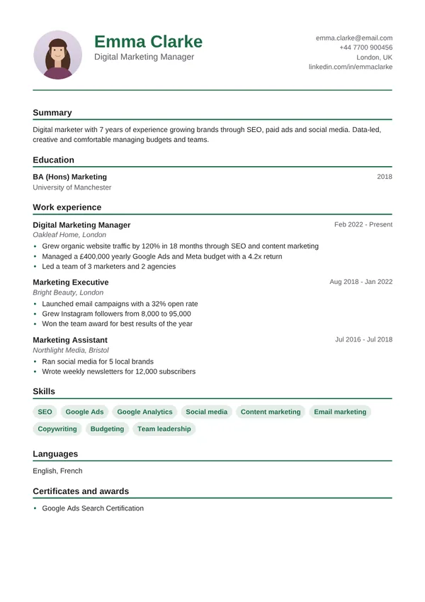 Fresher resume design preview