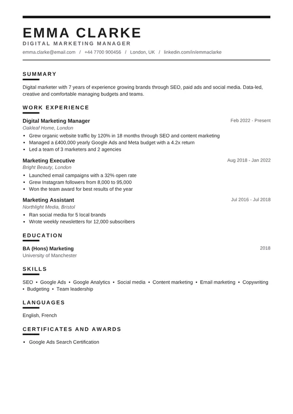 Mono Bold resume design preview