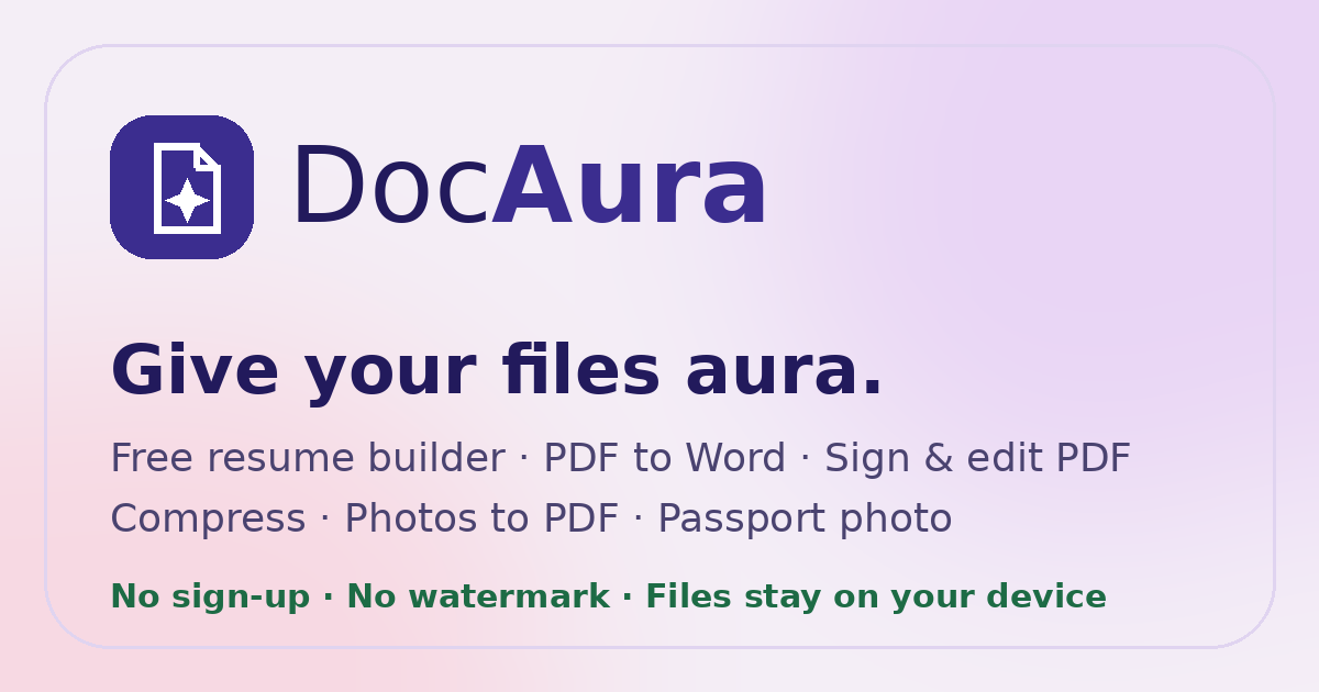 Simple Resume Templates — Free, Clean & Professional (PDF) | DocAura